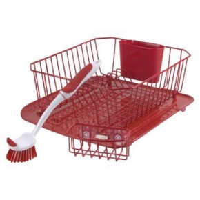 GeeksHive: Red Large Rubbermaid Wire Dish Drainer - Dish Racks