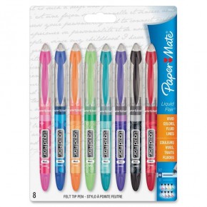 Paper Mate Flair Duo Felt Tip Porous Point Pen, Stick, Medium 0.7 mm, Assorted Ink and Barrel Colors, 16/Pack