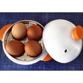 Joie Boiley White and Orange Microwave Egg Boiler 