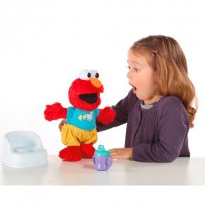 Sesame Street Kids' Toys for Ages 18 Month Potty Training Tool Sounds & Phrases Time Elmo Sustainable Plush Stuffed Animal - 12 in