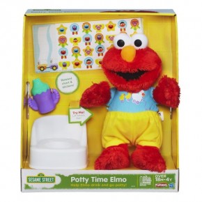 Sesame Street Kids' Toys for Ages 18 Month Potty Training Tool Sounds & Phrases Time Elmo Sustainable Plush Stuffed Animal - 12 in