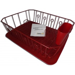Rubbermaid Antimicrobial Dish Drainer, Small, Red 