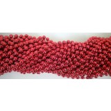 Round Metallic Red Mardi Gras Beads - 6 DZ (72 necklaces)